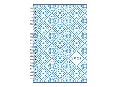 2022 Blue Sky Portico 5.88 x 8.13 Weekly & Monthly Planner, Blue/White (136401)