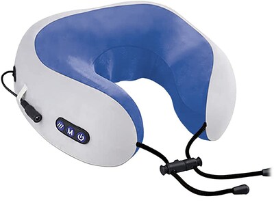 TRAKK Wireless Massage Pillow, Blue (TR-USHAPE01-BU)