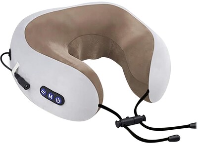 TRAKK Wireless Massage Pillow, Brown (TR-USHAPE01-BR)