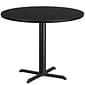 Flash Furniture 42'' Laminate Round Table Top, Black w/33'' x 33'' Table-Height Base (XURD42BKT3333)