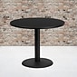 Flash Furniture 36'' Laminate Round Table Top, Black w/24'' Round Table-Height Base (XURD36BKTR24)