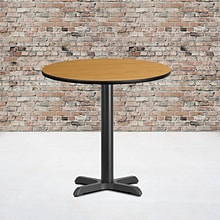 Flash Furniture 30L Round Table with 22W Table Height Base, Natural Laminate (XURD30NTT2222)