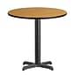Flash Furniture 30"L Round Table with 22''W Table Height Base, Natural Laminate (XURD30NTT2222)