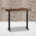Flash Furniture 30x48 Rectangular Laminate Table Top, Walnut w/5x22 Bar-Height Table Bases