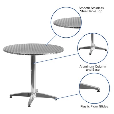 Flash Furniture Mellie 31.5'' Round Aluminum Indoor/Outdoor Table with Base  (TLH0523)