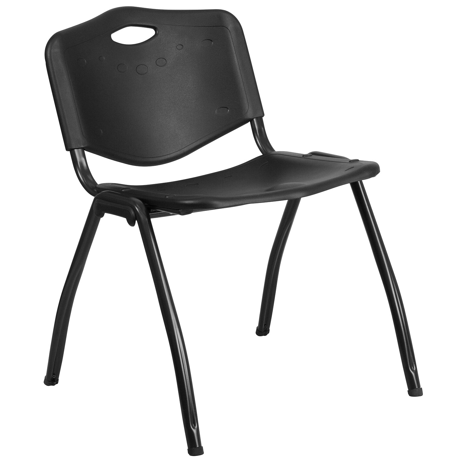 Flash Furniture HERCULES Series Plastic Stack Chair, Black (RUTD01BK)