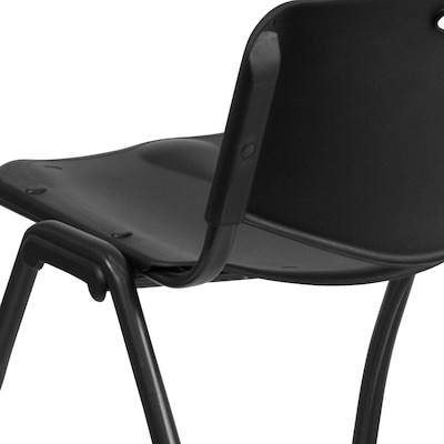 Flash Furniture HERCULES Series Plastic Stack Chair, Black (RUTD01BK)