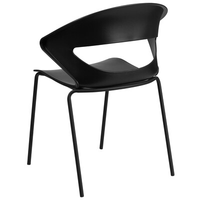 Flash Furniture HERCULES Series Plastic Stack Chair, Black (RUT4BK)