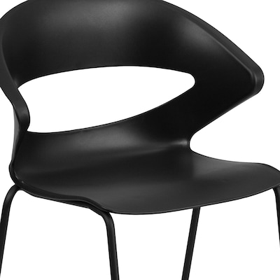 Flash Furniture HERCULES Series Plastic Stack Chair, Black (RUT4BK)