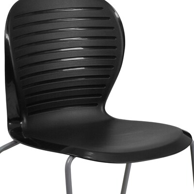 Flash Furniture  Hercules Series 551lb-Capacity Stack Chair, Black (RUT3BK)