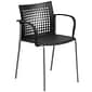 Flash Furniture HERCULES Series Plastic Stack Chair with Air-Vent Back and Arms, Black (RUT1BK)