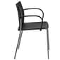 Flash Furniture HERCULES Series Plastic Stack Chair with Air-Vent Back and Arms, Black (RUT1BK)