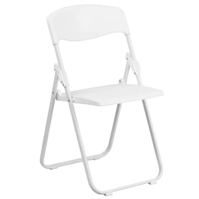 Flash Furniture  Hercules Series 880lb Capacity Heavy-Duty Plastic Folding Chair, White (RUTIWHT)