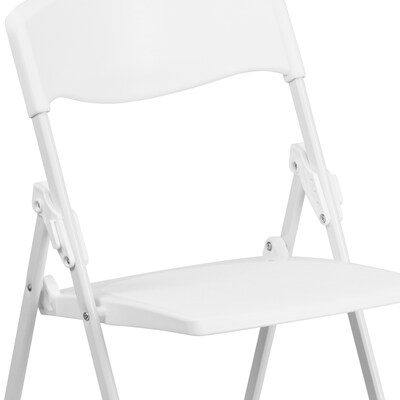 Flash Furniture  Hercules Series 880lb Capacity Heavy-Duty Plastic Folding Chair, White (RUTIWHT)