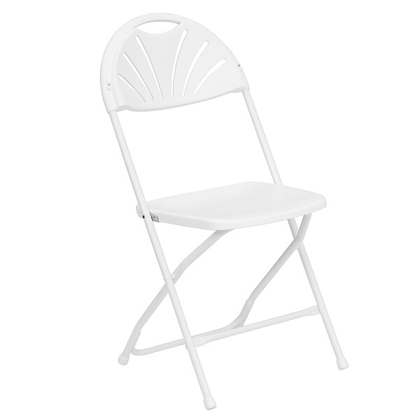 Flash Furniture  Hercules Series 800lb-Capacity Plastic Fan-Back Folding Chair, White (LEL4WHITE)