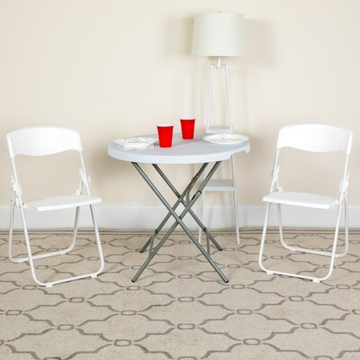 Flash Furniture  Hercules Series 880lb Capacity Heavy-Duty Plastic Folding Chair, White (RUTIWHT)