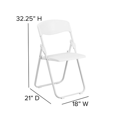Flash Furniture  Hercules Series 880lb Capacity Heavy-Duty Plastic Folding Chair, White (RUTIWHT)