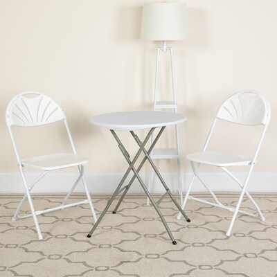 Flash Furniture  Hercules Series 800lb-Capacity Plastic Fan-Back Folding Chair, White (LEL4WHITE)