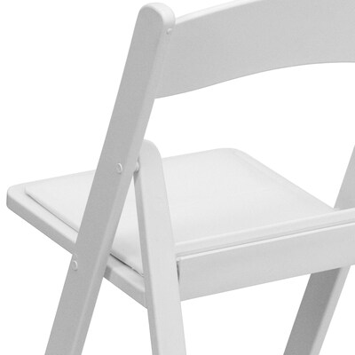 Flash Furniture Hercules 1000lb-Capacity Resin Folding Chair with Vinyl Padded Seat, White (LEL1WHITE)