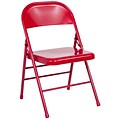 Flash Furniture  Hercules Triple-Braced, Double-Hinged Metal Folding Chair, Red (HF3MC309ASRED)