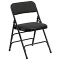 Flash Furniture Hercules Series Fabric Upholstered Metal Curved Triple Braced and Double Hinged Folding Chair, Black Patterned