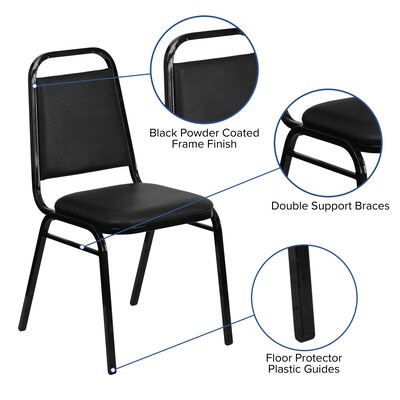 Flash Furniture Hercules Contemporary Metal Dining Chair, Black Frame (FDBHF2BKVYL)