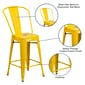 Flash Furniture Kai Contemporary Metal Slat Back Counter Stool, Yellow (CH3132024GBYL)