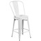 Flash Furniture Kai Contemporary Galvanized Steel Counter Stool, White (CH3132024GBWH)