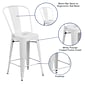 Flash Furniture Kai Contemporary Metal Slat Back Counter Stool, White (CH3132024GBWH)