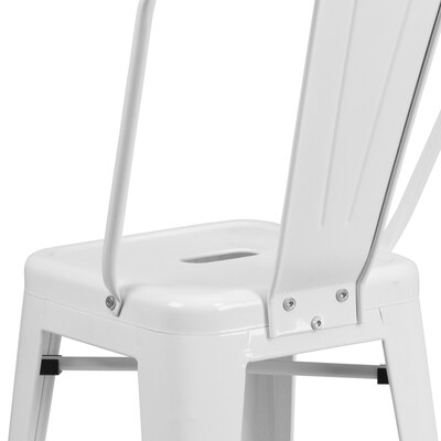 Flash Furniture Kai Contemporary Metal Slat Back Counter Stool, White (CH3132024GBWH)