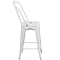 Flash Furniture Kai Contemporary Metal Slat Back Counter Stool, White (CH3132024GBWH)