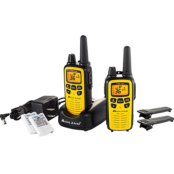 Midland LXT630VP3 Two-Way Radio, Yellow/Black, 2/Set