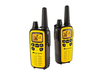 MIDLAND RADIO Two-Way Radio, Yellow/Black, 2/Pack (LXT630VP3)