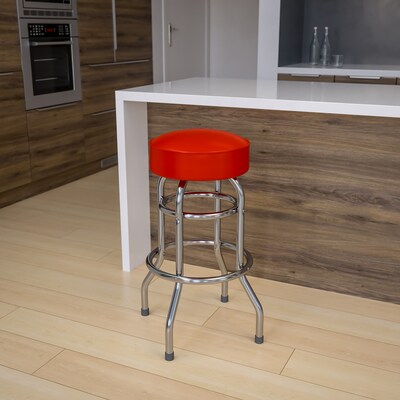 Flash Furniture Traditional Metal Barstool, Red (XUD100RED)