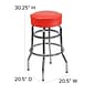 Flash Furniture Bruno Traditional Metal Double Ring Barstool without Back, Red (XUD100RED)