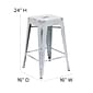 Flash Furniture Kai Industrial Metal Counter Stool without Back, Distressed White (ETBT350324WH)