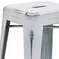 Flash Furniture Kai Industrial Metal Counter Stool without Back, Distressed White (ETBT350324WH)