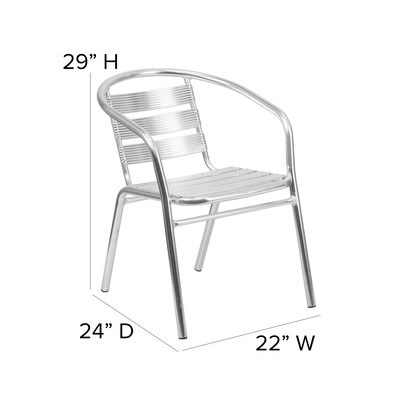 Flash Furniture Lila Aluminum Stacking Chair, Gray (ST23-7262-PF)