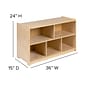 Flash Furniture 24"H x 36"L Wooden 5 Section School Classroom Storage Cabinet, Natural (MKSTRG004)