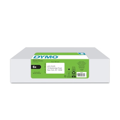 DYMO LabelWriter 2050765 Shipping Labels, 4 x 2-5/16, Black on White, 300 Labels/Roll, 6 Rolls/Box