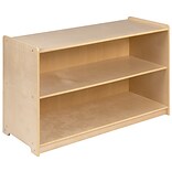 Flash Furniture 24H x 36L Wooden 2 Section School Classroom Storage Cabinet, Natural (MKSTRG003)