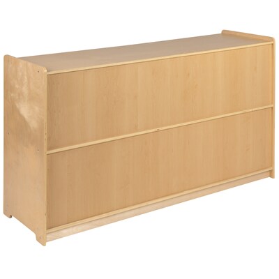 Flash Furniture 30"H x 48"L Wooden 2 Section School Classroom Storage Cabinet, Natural (MKSTRG007)