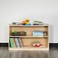 Flash Furniture 24"H x 36"L Wooden 2 Section School Classroom Storage Cabinet, Natural (MKSTRG003)