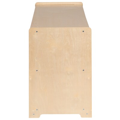 Flash Furniture 24"H x 36"L Wooden 2 Section School Classroom Storage Cabinet, Natural (MKSTRG003)