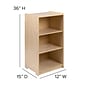 Flash Furniture 36"H Wooden 3 Section School Classroom Storage Cabinet, Natural (MKSTRG001)