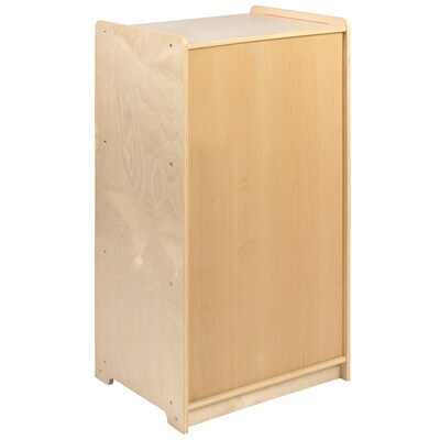 Flash Furniture 36"H Wooden 3 Section School Classroom Storage Cabinet, Natural (MKSTRG001)