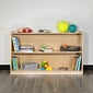 Flash Furniture 30"H x 48"L Wooden 2 Section School Classroom Storage Cabinet, Natural (MKSTRG007)