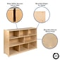 Flash Furniture 36"H Wooden 8 Section School Classroom Storage Cabinet, Natural (MKSTRG002)