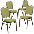 Flash Furniture HERCULES Series Fabric Stacking Banquet Chair, Moss/Gold Vein Frame, 4 Pack (4FDC01GV8)