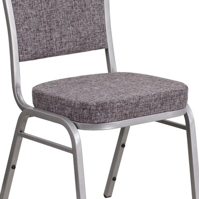 Flash Furniture HERCULES Series Fabric Banquet Stacking Chair, Herringbone/Silver Frame, 4 Pack (4FDC01S12)